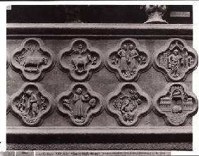 Quatrefoils with the Signs of the Zodiac, Labours of the Year, and prophets Sophonie and Ezekiel, fr
