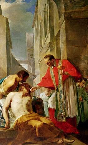 St. Charles Borromeo (1538-84) Administering the Sacrament to a Plague Victim in Milan in 1576