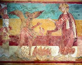 Temptation of Christ in the desert the devil, 12th century