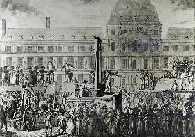 The First Execution Guillotine, Place du Carrousel, 13th August 1792