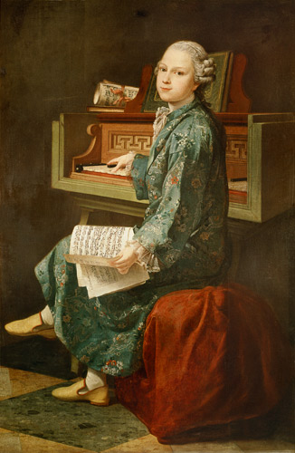 Young Man at the Clavichord von French School