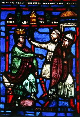 Window depicting St. Blaise listening to his condamnation, Ile de France Workshop (stained glass) 20th