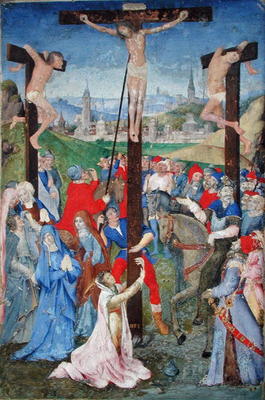 The Crucifixion, from a Missal (vellum) von French School, (15th century)