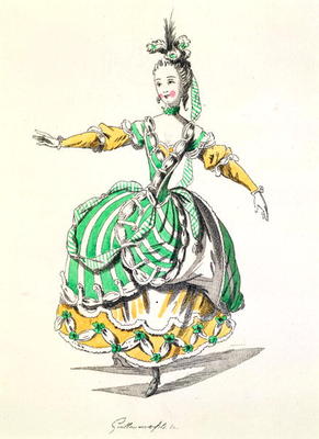 Costume design for Phrygienne, in Dardanus, a libretto by Leclerc de Labruere, composed by Jean-Phil von French School, (18th century)