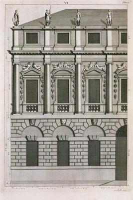 Architectural design demonstrating Palladian proportions, engraved by Bernard Picart (1673-1733) c.1 01st-