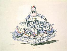 Opera Costume, from the Menus Plaisirs Collection, facsimile by A. Guillaumot Fils (colour litho) 19th