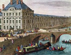 View of the River Seine at Port Royal (coloured engraving) (detail) 1902
