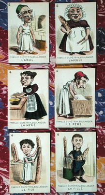 The Baker family from a 'Jeu des Sept Familles', mid 19th century (colour litho) von French School, (19th century)