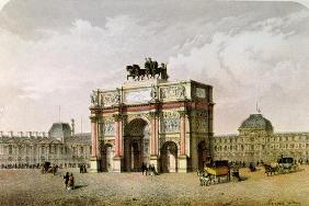 Postcard of the Arc de Triomphe du Carrousel, Paris (colour litho) 20th