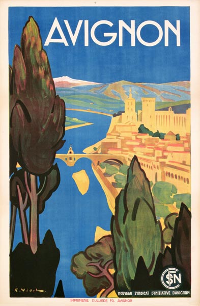 Poster promoting Avignon von French School, (20th century)