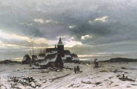 A Village in the Snow von Friedrich Nicolai Joseph Heydendahl