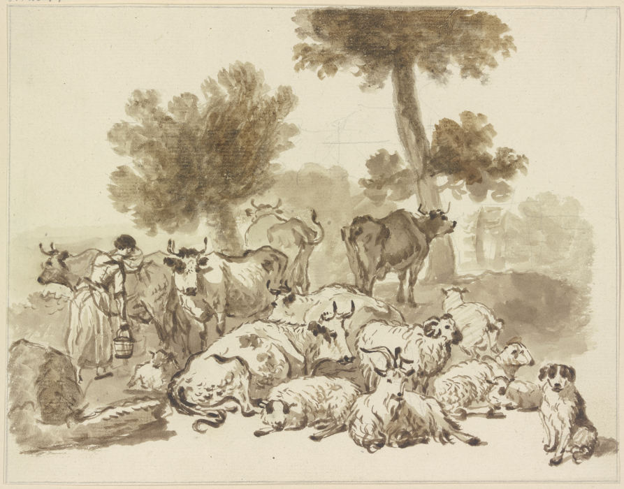 Viehherden mit Hirten von Friedrich Wilhelm Hirt