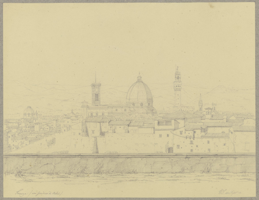 Blick vom Giardino di Boboli auf Florenz von Friedrich Wilhelm Ludwig