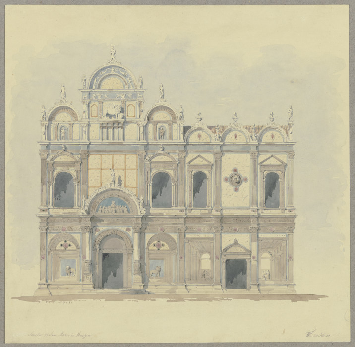 Fassade der Scuola Grande di San Marco in Venedig von Friedrich Wilhelm Ludwig