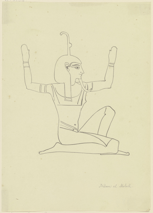 Darstellung eines adorierenden Ägypters im Tal der Könige von Friedrich Maximilian Hessemer