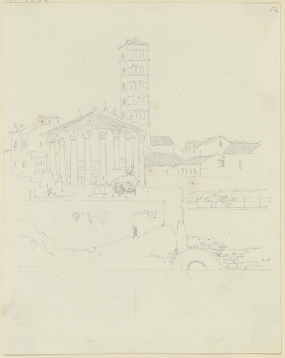 Der Tempio di Ercole Vincitore und S. Maria in Cosmedin in Rom von Friedrich Maximilian Hessemer