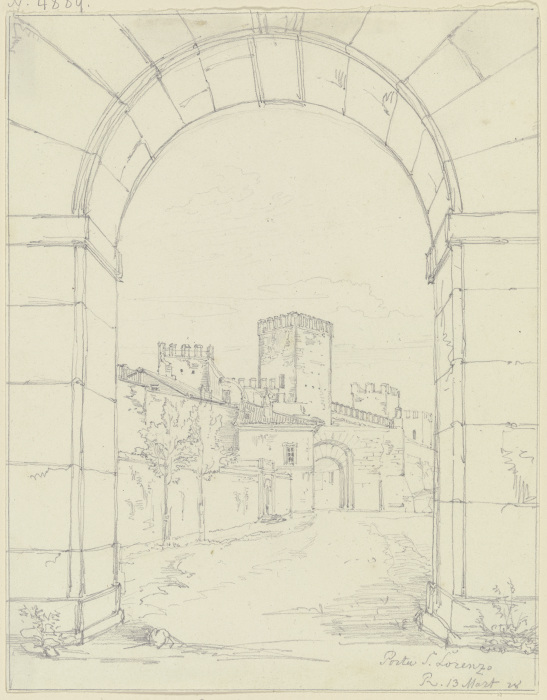 Die Porta San Lorenzo in Rom von Friedrich Maximilian Hessemer