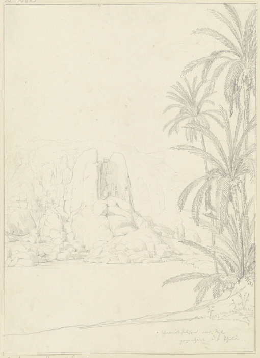 Granitfelsen am Nil bei Philae von Friedrich Maximilian Hessemer