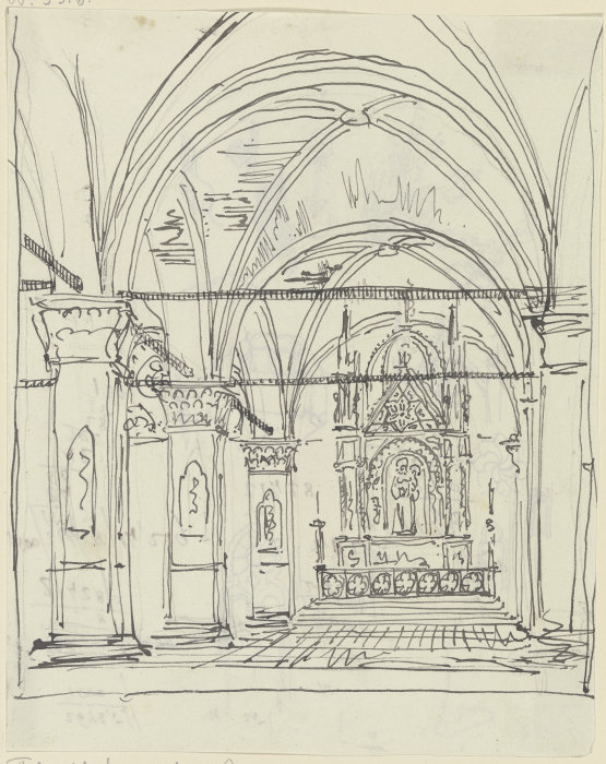 Kircheninneres von Orsanmichele mit dem Tabernakel des Andrea Orcagna von Friedrich Maximilian Hessemer