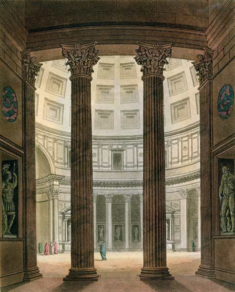 Interior Of The Pantheon Rome From Le Fumagalli Als