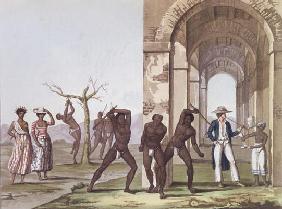 Plantation in Surinam, illustration from 'Le Costume Ancien et Moderne' by Jules Ferrario, c.1820 (c 20th