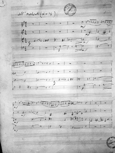 Music Score for a String quartet, Opus 121 von Gabriel Faure