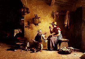 Beim Füttern des Babies. 1869