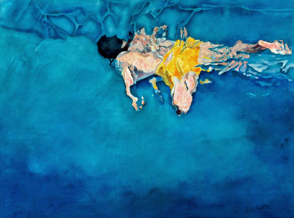 Swimmer in Yellow, 1990  von Gareth Lloyd  Ball