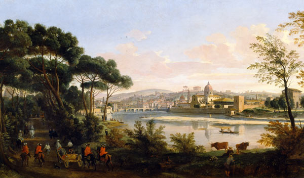 View of Florence from the Cascine von Gaspar Adriaens van Wittel