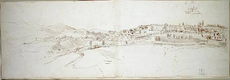 View of Urbino from the colle di San Donato von Gaspar Adriaens van Wittel