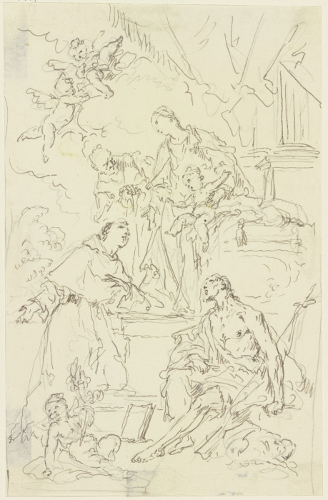 Madonna mit den Heiligen Joseph, Antonius von Padua und Johannes dem Täufer von Gaspare Diziani