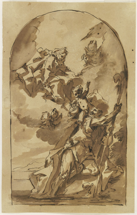 Maria erscheint dem Heiligen Christophorus von Gaspare Diziani
