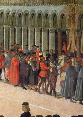 Musicians, detail from the Procession of the Cross in St. Mark's Square, 1496 (oil on canvas) (detai von Gentile Bellini