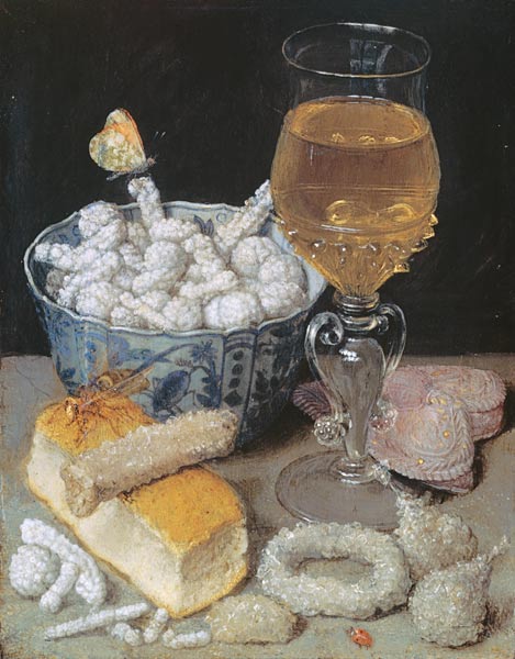 Stillleben mit Brot und Zuckerwerk von Georg Flegel