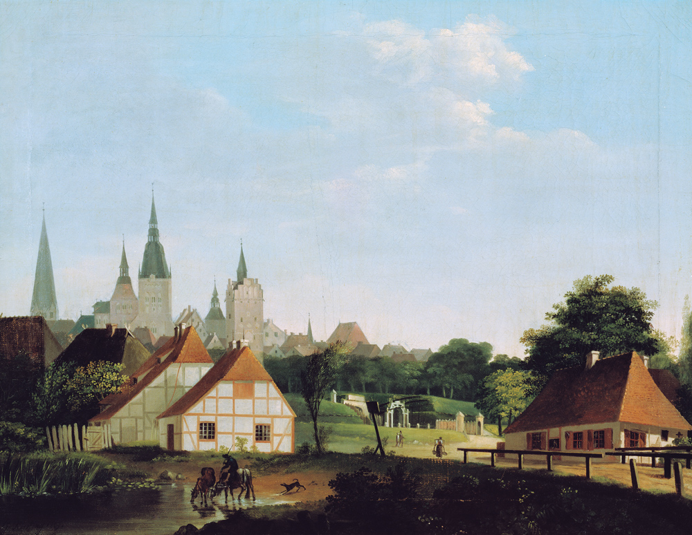 Ansicht Rostocks vom Gertrudenplatz aus von Georg Friedrich Kersting