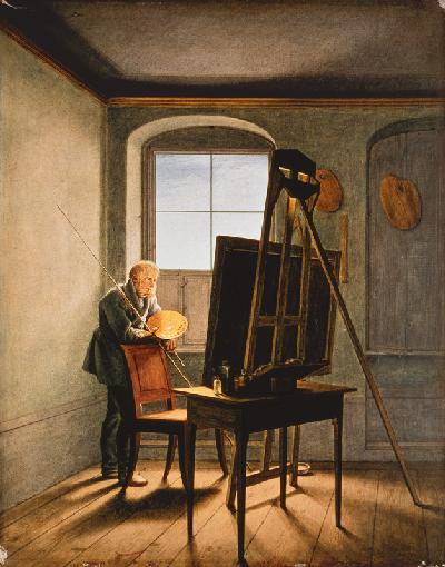 Caspar David Friedrich in seinem Atelier 1819
