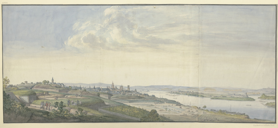 Ansicht von Mainz nach der Belagerung von 1793 von Georg Melchior Kraus