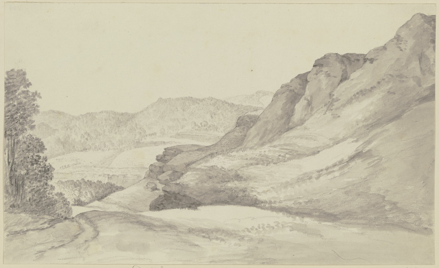 Blick in ein Tal in der Umgebung von Eisenach von Georg Melchior Kraus