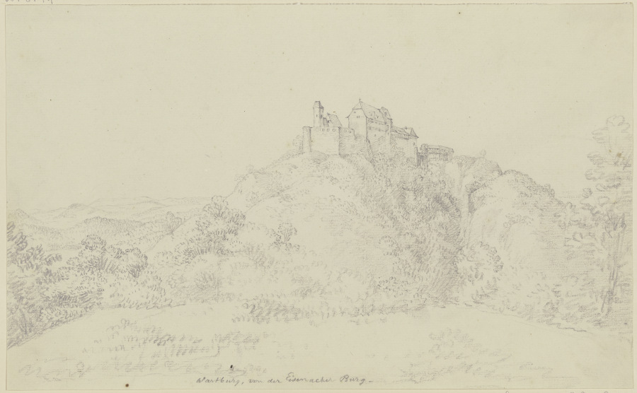 Wartburg, von der Eisenacher Burg gesehen von Georg Melchior Kraus