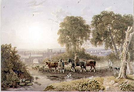 Landscape with Drovers von George Barret