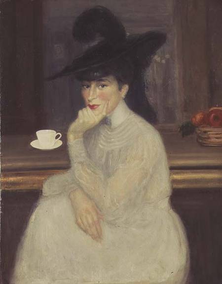 Waiting at the Bar: Portrait of Sarah Bernhardt von George Bottini