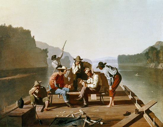Ferrymen Playing Cards von George Caleb Bingham