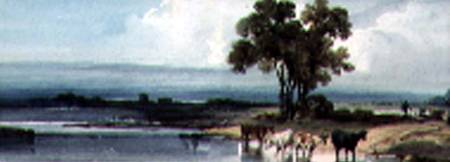 Lake with Cattle, China von George Chinnery
