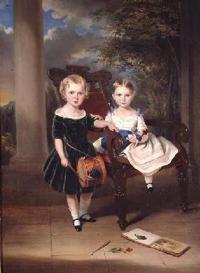 Portrait of two Children, Herbert and Rose 1844