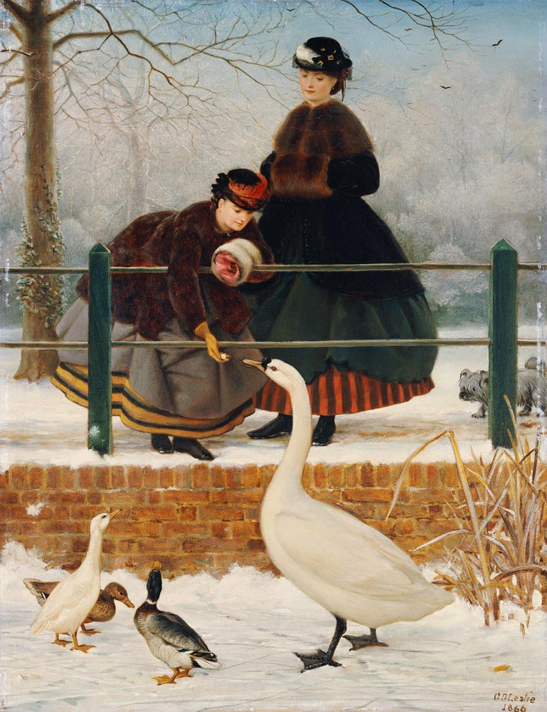 Enten füttern im Park von George Dunlop Leslie