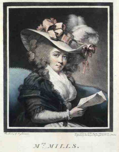 Mrs Mills, engraved and pub. by John Raphael Smith (1752-1812) von George Engleheart