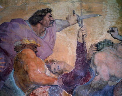 Detail of Punishment of the Doctor, Villa Medicea di Careggi (fresco) von George Frederick Watts