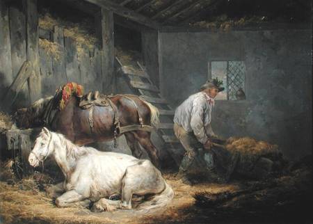 Horses in a Stable von George Morland