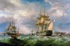 British Men-O'-War Sailing into Cork Harbour 23rd-