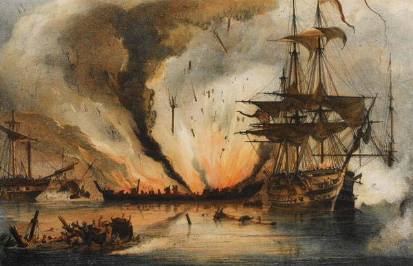 Die Seeschlacht von Navarino am 20. Oktober 1827 von George Philip Reinagle